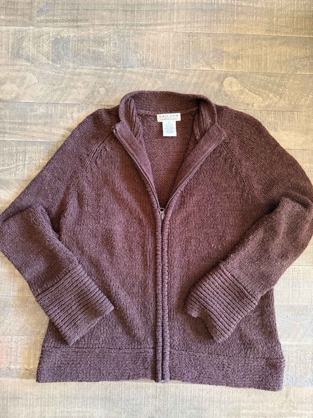 JohnPaulRichard Women’s Chocolate Brown Full Zip Knit Cardigan M